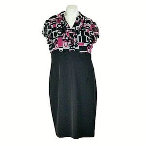 Voir Voir High Waist Chiffon Ruffle Sheath Dress